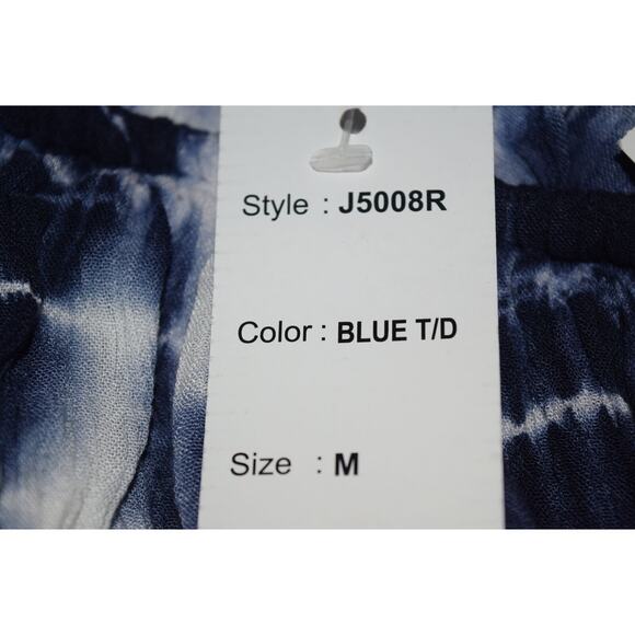 18 Centimeters Blue Tie Dyed Broomstick Cap Flutter Sleeve Romper Jumpsuit SZ M - Picture 8 of 8